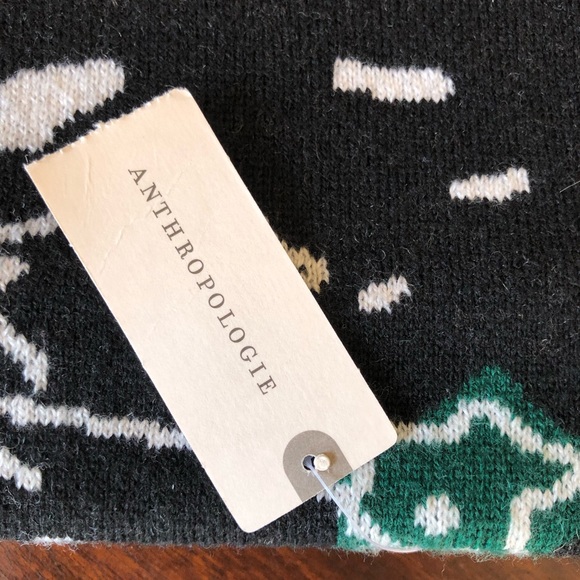 Anthropologie Bel Kazan Georgie Snood Black Motif Print Scarf Neck Warmer - Picture 2 of 8